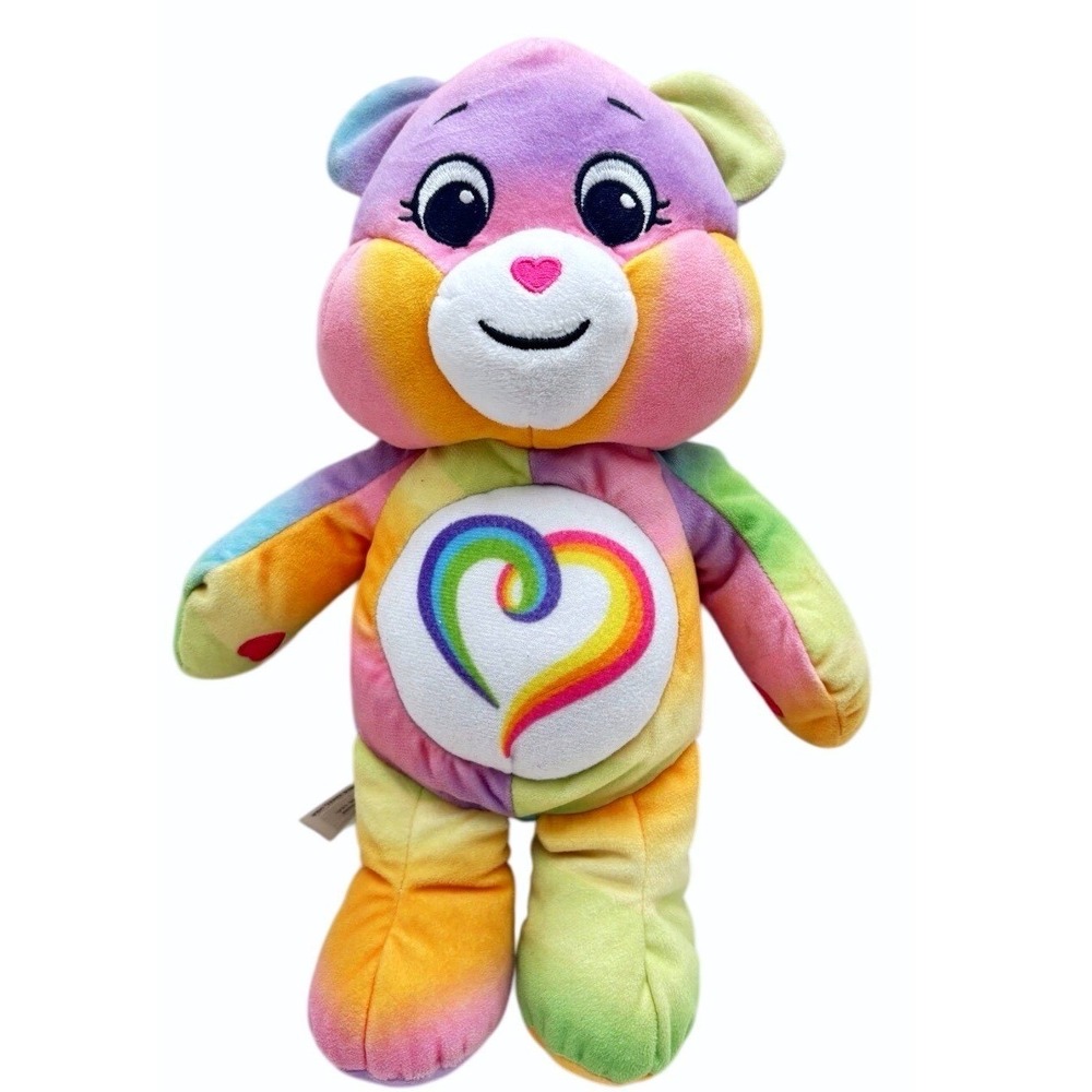 Care Bears Togetherness Bear Plush Stuffed Animal Rainbow Teddy Basic Fun 10"